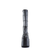 Vegano 18 cm extremo plataforma botas hasta la rodilla hombre negro