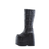 Vegano 18 cm extremo plataforma botas hasta la rodilla hombre negro