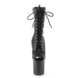 Vegano 19 cm ENCHANT-1041 botines de tacn punta abierta negro