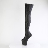 Vegano 20 cm CRAZE-3000 Heelless botas overknee plataforma  pony negro