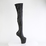 Vegano 20 cm CRAZE-3000 Heelless botas overknee plataforma  pony negro