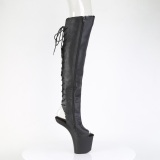 Vegano 20 cm CRAZE-3019 Heelless botas overknee plataforma  pony negro