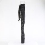 Vegano 20 cm CRAZE-3050 Heelless botas overknee plataforma  pony negro