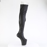 Vegano 20 cm CRAZE-3050 Heelless botas overknee plataforma  pony negro