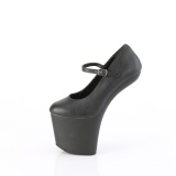 Vegano 20 cm CRAZE-880 Heelless plataforma zapato saln pony negro