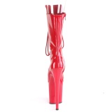 Vegano 20 cm FLAMINGO-1051 botas de plataforma y punta abierta rojo