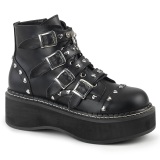 Vegano 5 cm DemoniaCult EMILY-315-1 botines gticos con hebillas