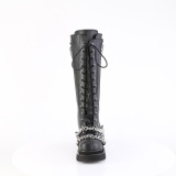 Vegano 6 cm REN-215 gticas mujeres botas hasta la rodilla cordones con cadenas