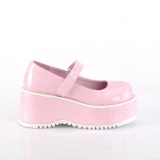 Vegano 8,5 cm DemoniaCult DOLLIE-01 zapatos de saln mary jane rosa