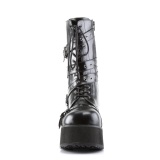 Vegano 8,5 cm TRASH205 hombre plataforma botas con hebilla negro