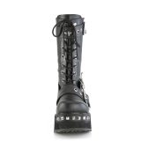 Vegano 8,5 cm TRASH250 hombre plataforma botas con hebilla negro