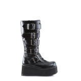 Vegano 8,5 cm TTRASH518 cyberpunk plataforma botas hasta la rodilla hombre negro