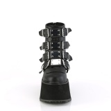 Vegano 9 cm DAMNED-105 plataforma botines mujer con hebilla negro