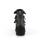 Vegano 9 cm DAMNED-105 plataforma botines mujer con hebilla negro