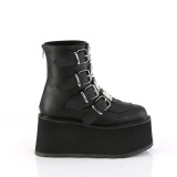 Vegano 9 cm DAMNED-105 plataforma botines mujer con hebilla negro