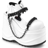 Vegano Blanco 15 cm DemoniaCult WAVE-20 lolita zapatos sandalias con cua alta plataforma