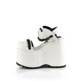 Vegano Blanco 15 cm DemoniaCult WAVE-20 lolita zapatos sandalias con cua alta plataforma