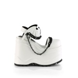 Vegano Blanco 15 cm DemoniaCult WAVE-20 lolita zapatos sandalias con cua alta plataforma