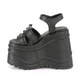 Vegano Negros 15 cm DemoniaCult WAVE-13 lolita zapatos sandalias con cua alta plataforma