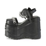 Vegano Negros 15 cm DemoniaCult WAVE-20 lolita zapatos sandalias con cua alta plataforma