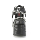 Vegano Negros 15 cm DemoniaCult WAVE-20 lolita zapatos sandalias con cua alta plataforma