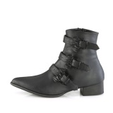 Vegano WARLOCK-50-B hombre botines puntiagudos winklepicker 3 hebillas