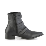 Vegano WARLOCK-50-B hombre botines puntiagudos winklepicker 3 hebillas