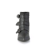 Vegano WARLOCK-50-C hombre botines puntiagudos winklepicker 3 hebillas