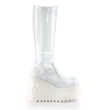 Vegano blanco 12 cm STOMP-200 botas cyberpunk plataforma de cuas