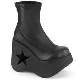 Vegano emo 13 cm DYNAMITE-100 botines cua alta plataforma negro