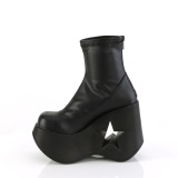 Vegano emo 13 cm DYNAMITE-100 botines cua alta plataforma negro