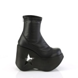 Vegano emo 13 cm DYNAMITE-100 botines cua alta plataforma negro