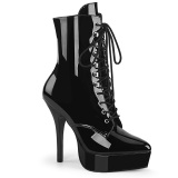 Vegano negro 13,5 cm INDULGE-1020-1 botines de tobillo para travestis