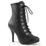 Vegano negro 13 cm EVE-106 botines de tobillo para travestis