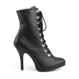 Vegano negro 13 cm EVE-106 botines de tobillo para travestis