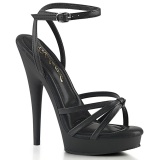 Vegano negro sandalias de tacones de aguja 15 cm Fabulicious SULTRY-638