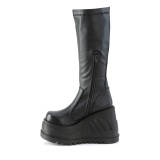 Vegano negros 12 cm STOMP-200 botas cyberpunk plataforma de cuas