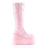 Vegano rosa 12 cm STOMP-200 botas cyberpunk plataforma de cuas