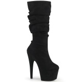 Vegano suede 18 cm ADORE-1061 botas plataforma exotic pole dance en negro