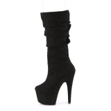 Vegano suede 18 cm ADORE-1061 botas plataforma exotic pole dance en negro