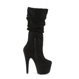 Vegano suede 18 cm ADORE-1061 botas plataforma exotic pole dance en negro