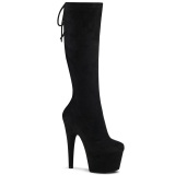 Vegano suede 18 cm ADORE-2008 botas plataforma exotic pole dance en negro