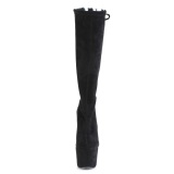 Vegano suede 18 cm ADORE-2008 botas plataforma exotic pole dance en negro