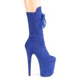 Vegano suede 20 cm FLAMINGO-1050FS botas plataforma exotic pole dance en azul