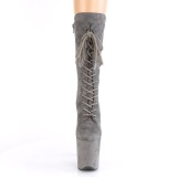 Vegano suede 20 cm FLAMINGO-1050FS botas plataforma exotic pole dance en gris