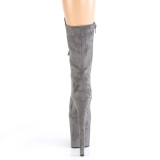 Vegano suede 20 cm FLAMINGO-1050FS botas plataforma exotic pole dance en gris