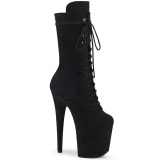 Vegano suede 20 cm FLAMINGO-1050FS botas plataforma exotic pole dance en negro