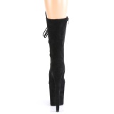 Vegano suede 20 cm FLAMINGO-1050FS botas plataforma exotic pole dance en negro