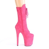 Vegano suede 20 cm FLAMINGO-1050FS botas plataforma exotic pole dance en pink