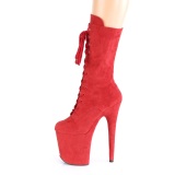 Vegano suede 20 cm FLAMINGO-1050FS botas plataforma exotic pole dance en rojo